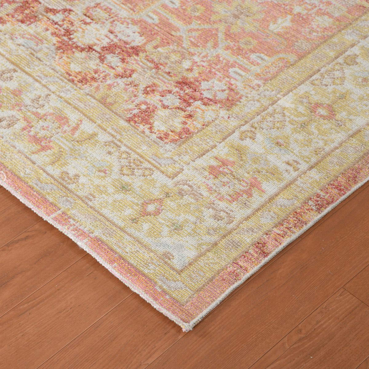 Amer Century CEN-8 Salmon Pink / Ivory area rug - corner view
