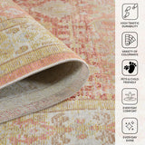 Amer Century CEN-8 Salmon Pink / Ivory area rug - infographic view