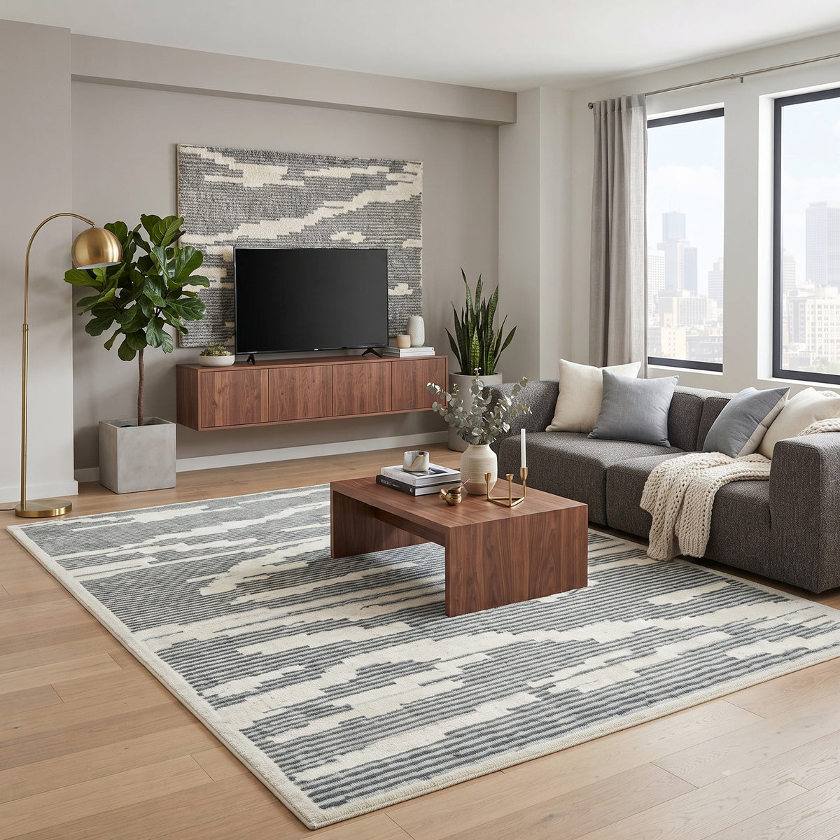 Amer Chicago CHI-2 Gray area rug - lifestyle view