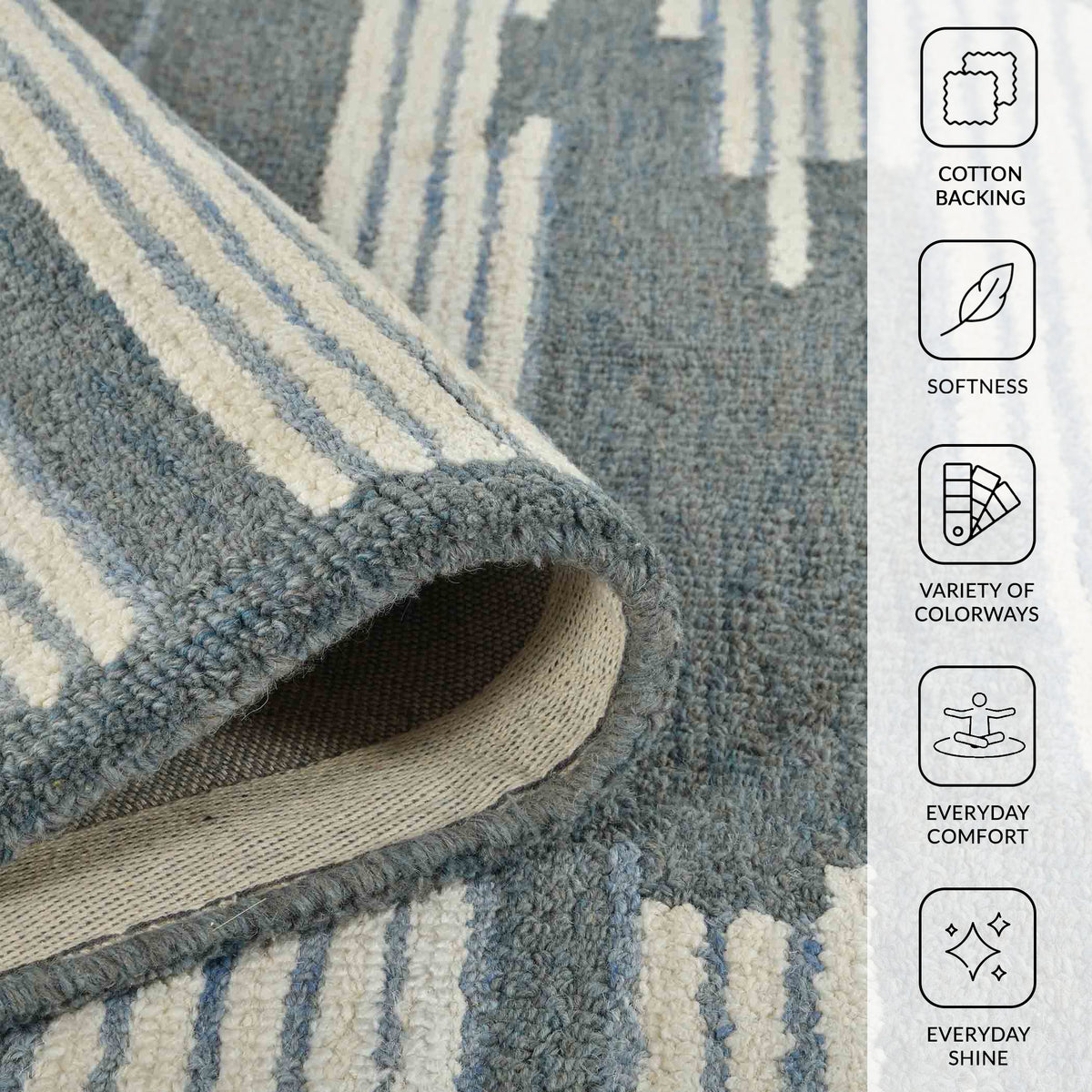 Amer Chicago CHI-3 Blue area rug - infographic view
