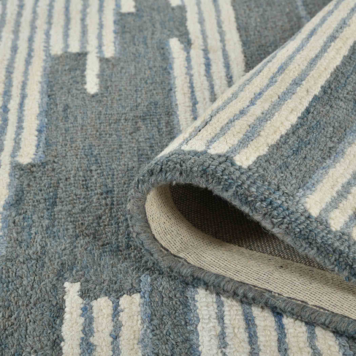 Amer Chicago CHI-3 Blue area rug - rolled view