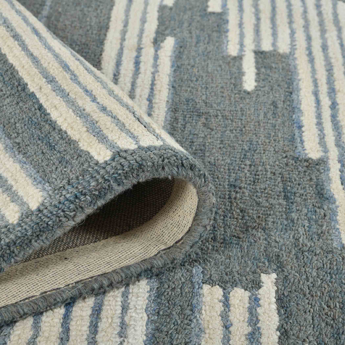 Amer Chicago CHI-3 Blue area rug - rolled view