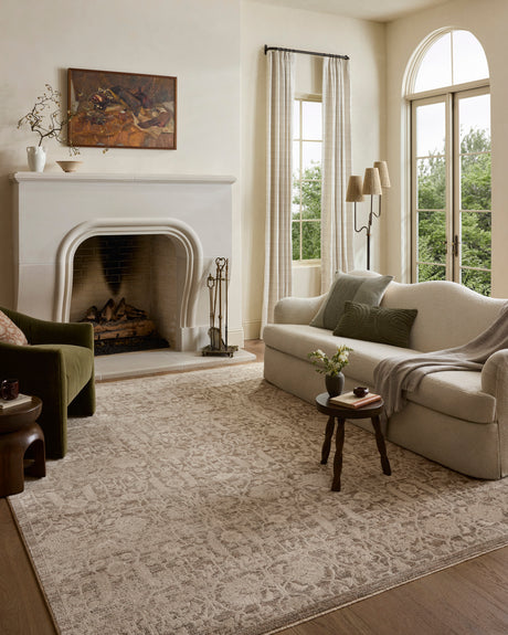 Loloi Clarisse CLS-06 Traditional Power Loomed Fog, Bone Rug