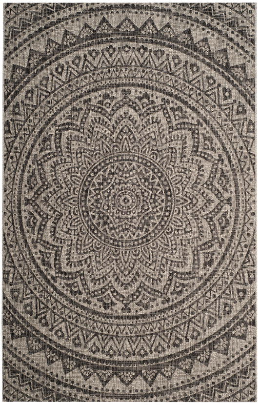 Safavieh Courtyard Cy8734-37612 Light Grey/Black Area Rug