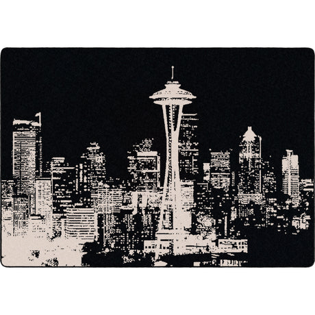 American Dakota Cityscape Black Rug