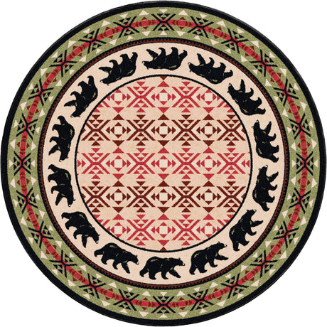 American Dakota Cozy Bears Burnt Red Rug
