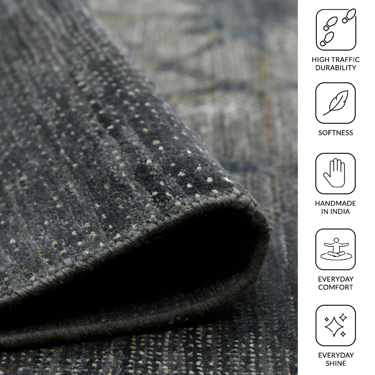 Amer Dazzle DAZ-95 Graphite area rug - infographic view