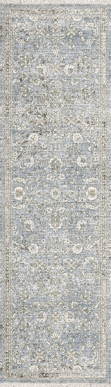 Dynamic Rugs Dharma 12040 Power Loomed Transitional Light Blue/Beige Rug