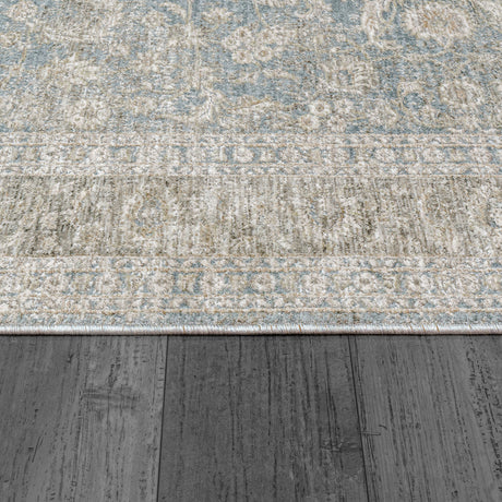 Dynamic Rugs Dharma 12040 Power Loomed Transitional Light Blue/Beige Rug