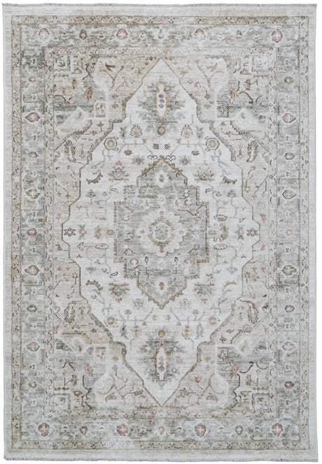 Dynamic Rugs Diamond 10284 Power Loomed Traditional Cream/Sage/Multi Rug