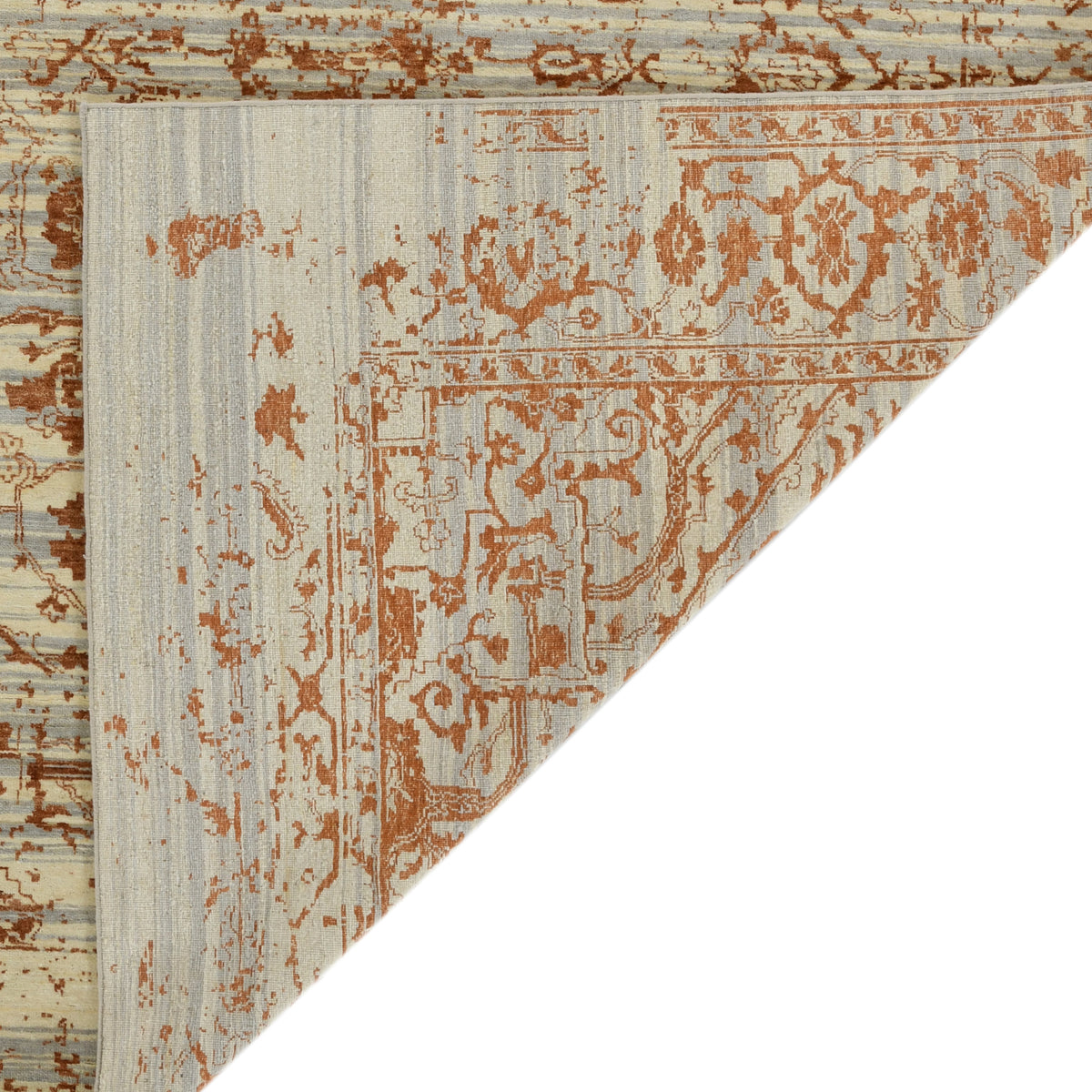 Amer Dazzle DQ(HS)-41A White Ivory / Orange area rug - back view