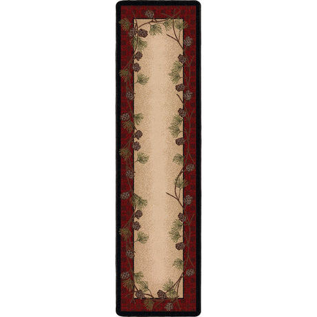 American Dakota Delicate Pines Red Plaid Rug