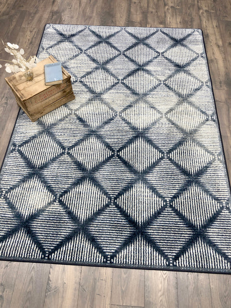 American Dakota Diamond Weave Denim Rug