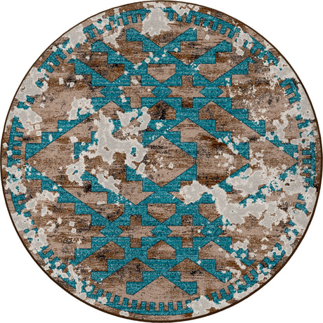 American Dakota Distressed Fresco Turquoise Rug