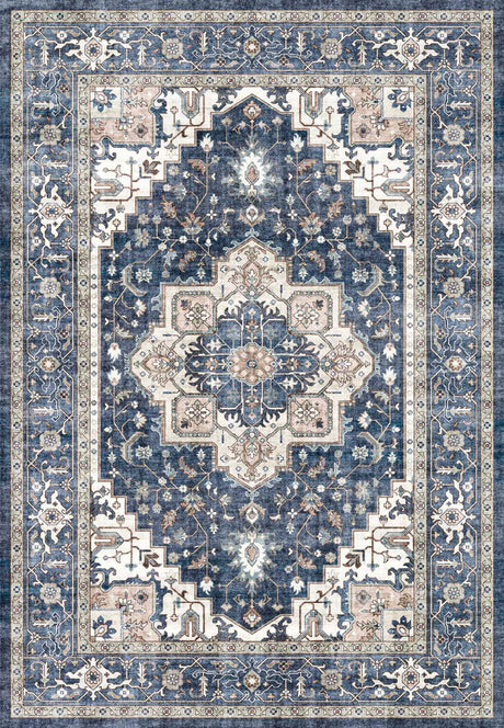 Dynamic Rugs Elise 6302 Power Loomed Traditional Navy/Ivory Rug
