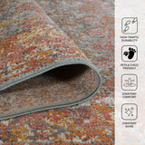 Amer Eternal ETE-15 Sea Blue / Rust area rug - infographic view