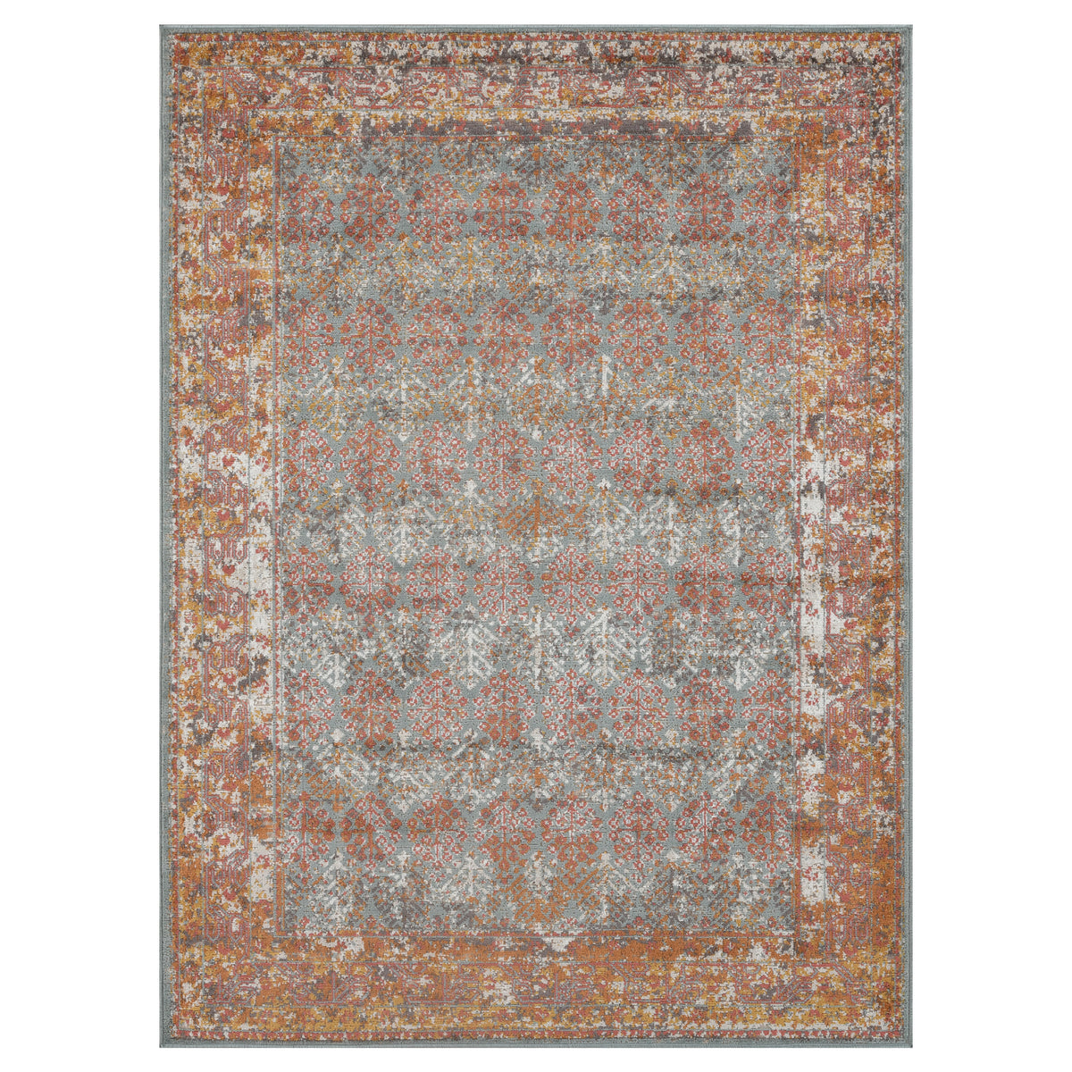 Amer Eternal ETE-15 Sea Blue / Rust area rug - product view