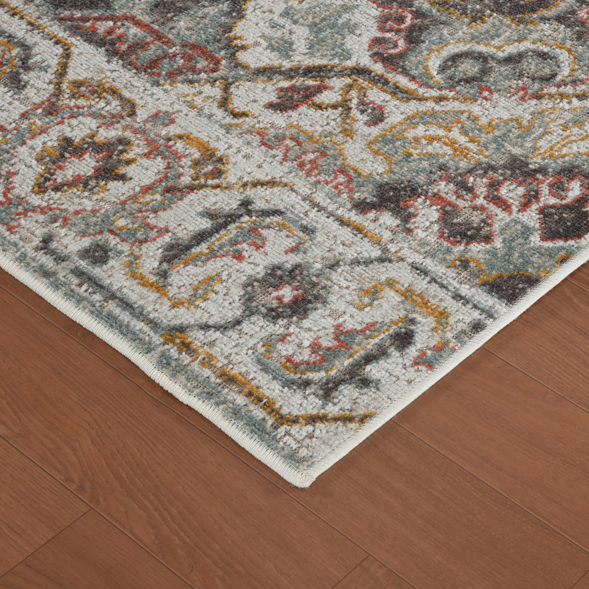 Amer Eternal Farmhouse Medallion Power-Loom Beige/Sand Area Rug