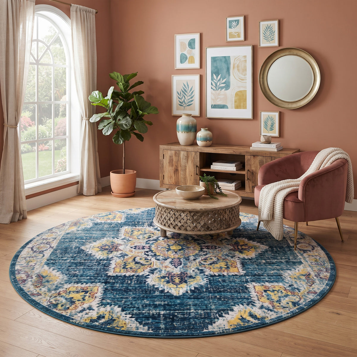 Amer Eternal ETE-22 Turquoise Blue area rug - lifestyle view
