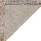 Amer Eternal Farmhouse Bordered Power-Loom Teal/Gold Round Rug
