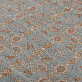 Amer Eternal Farmhouse Bordered Power-Loom Teal/Gold Area Rug