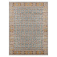 Amer Eternal Farmhouse Bordered Power-Loom Teal/Gold Area Rug