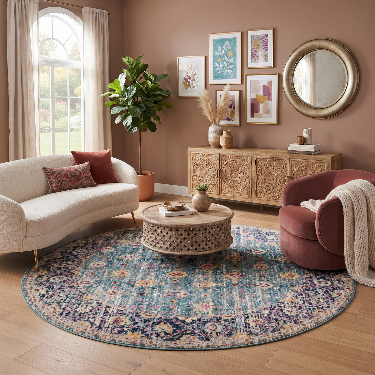 Amer Eternal ETE-28 Turquoise / Blue area rug - lifestyle view