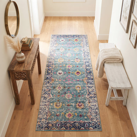 Amer Eternal ETE-28 Turquoise / Blue area rug - lifestyle view
