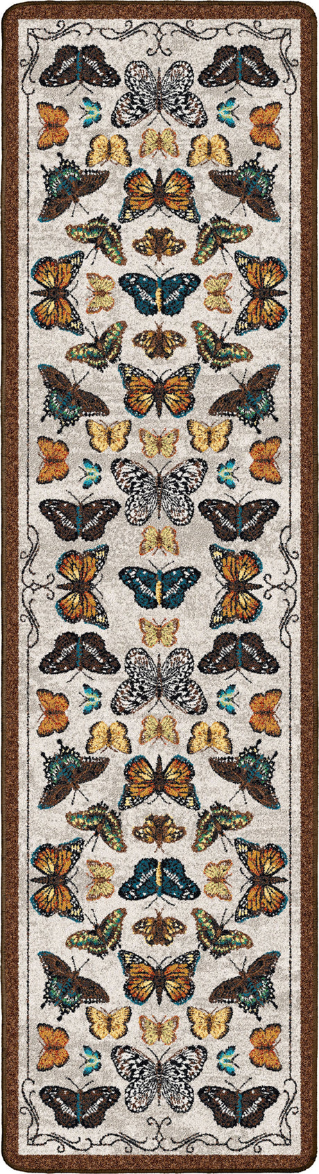 American Dakota English Collector Cabinet Butterfly Multi Rug