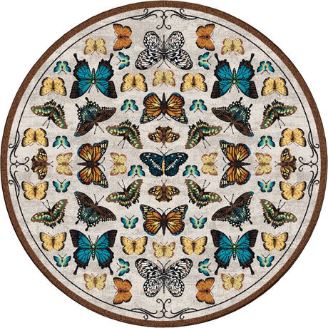 American Dakota English Collector Cabinet Butterfly Multi Rug