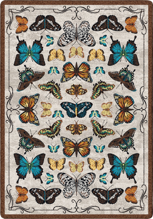American Dakota English Collector Cabinet Butterfly Multi Rug