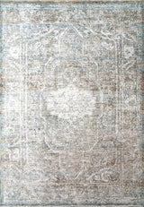 Dynamic Rugs Flare 14743 Power Loomed Traditional Beige/Ivory/Blue Rug