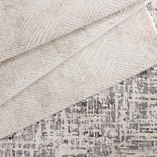 Jaipur Label J Natrix FRR13 Geometric Ivory and Gray Rug