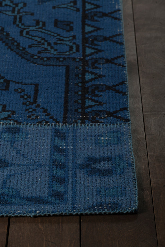 Chandra Fusion Fus-26304 Blue Rug - corner detail