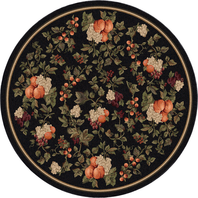 American Dakota Fruit Reserve Black Rug