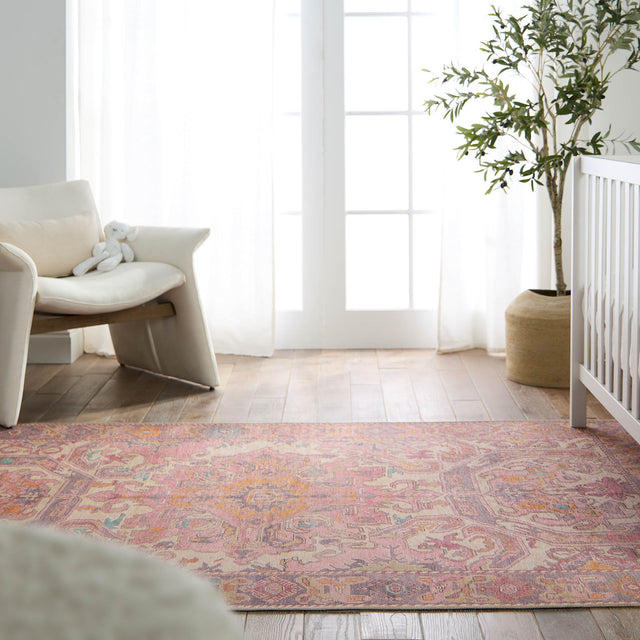 Jaipur Label J Elanor GAR05 Medallion Pink and Purple Rug
