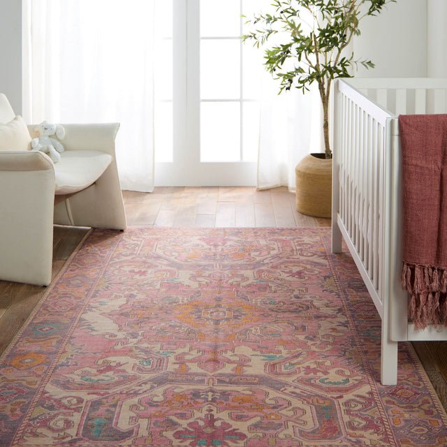 Jaipur Label J Elanor GAR05 Medallion Pink and Purple Rug