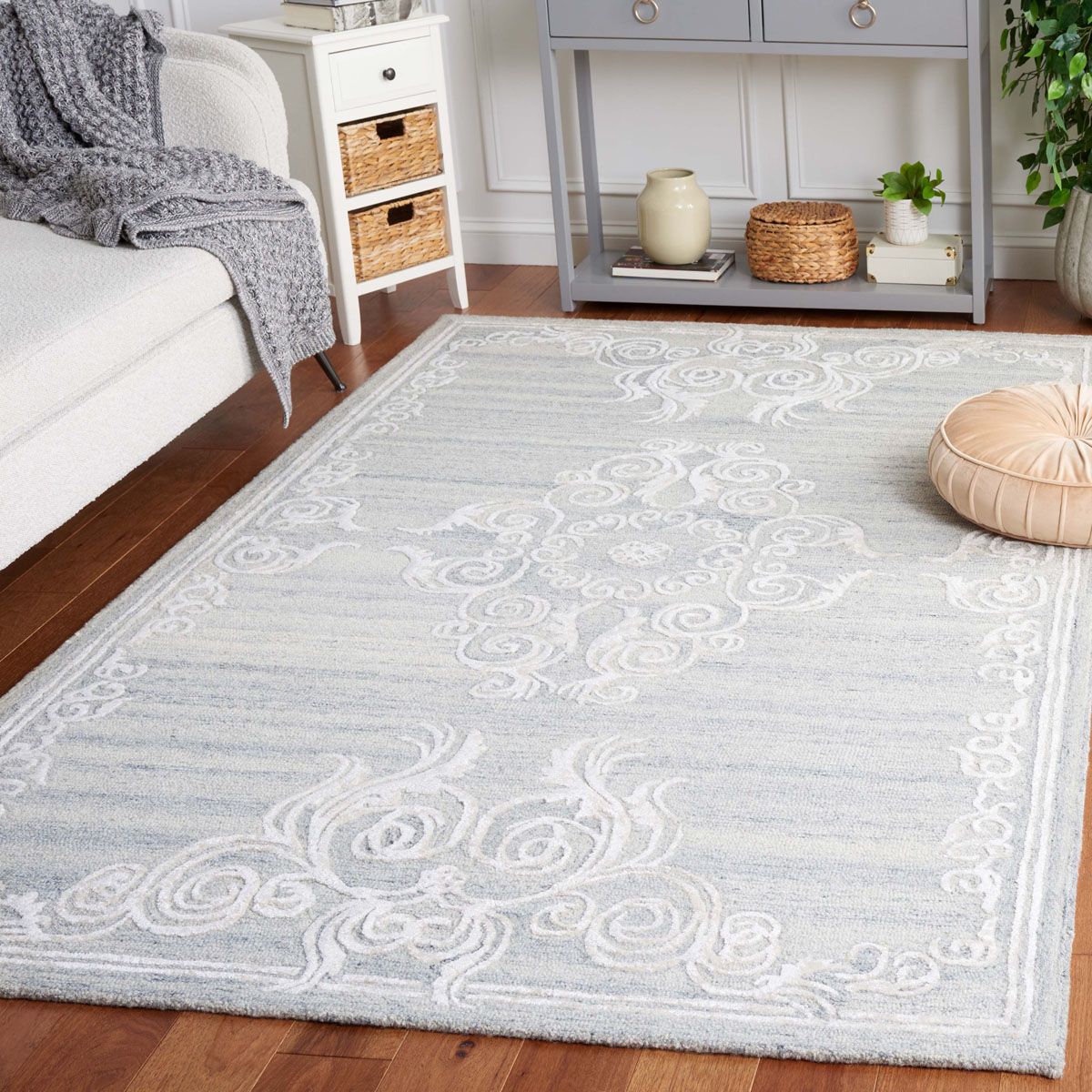 Safavieh Glamour Glm604G Silver/Ivory Area Rug