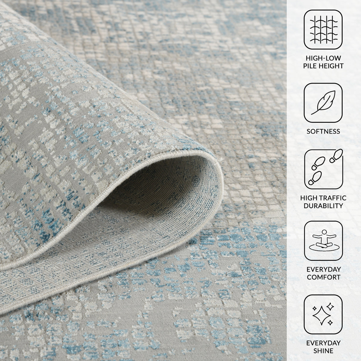 Amer Hamilton HAM-4 Gray / Blue area rug - infographic view