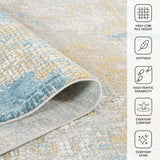 Amer Hamilton HAM-6 Gold / Blue area rug - infographic view