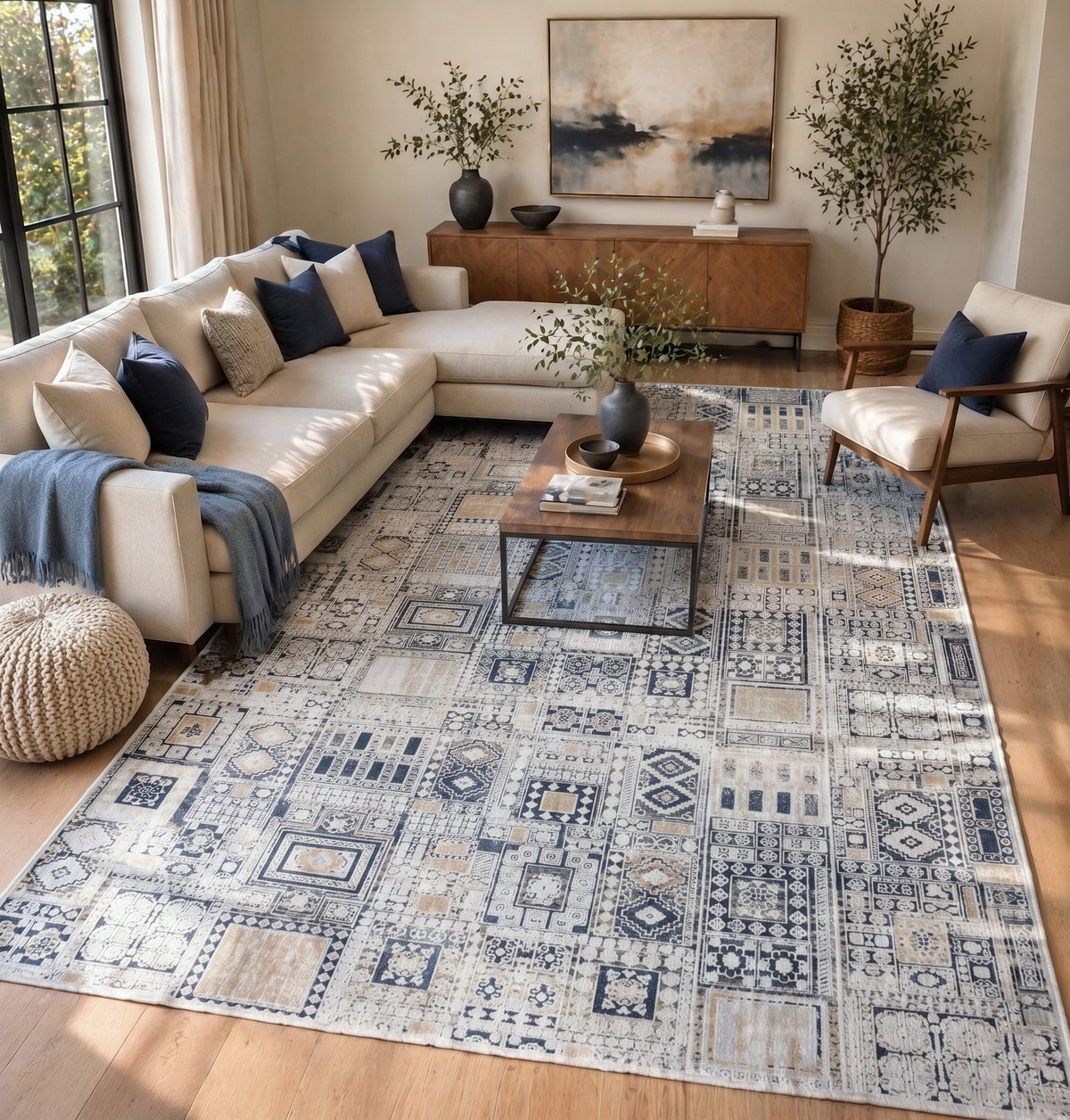 Amer Hamilton HAM-7 Ivory / Gold area rug - lifestyle view