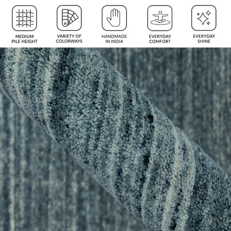 Amer Heaven HEA-1 Silver area rug - infographic view