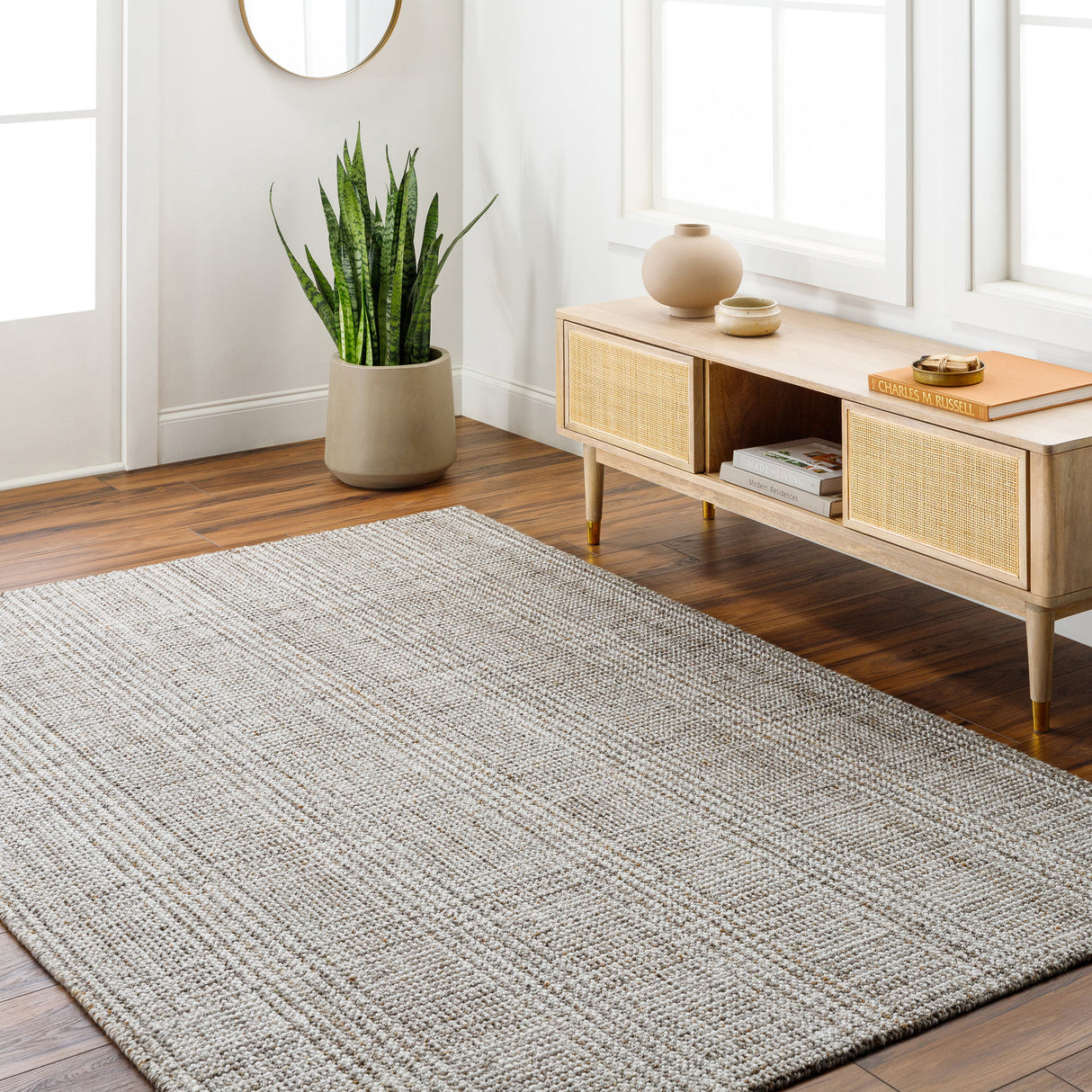 Surya Hope Hop-2300 Sage, Ash, Grey, Metallic - Silver, Nickel Rug.