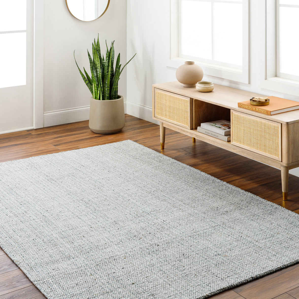 Surya Hope Hop-2301 Sterling Grey, Silver, Ash, Pewter Rug.