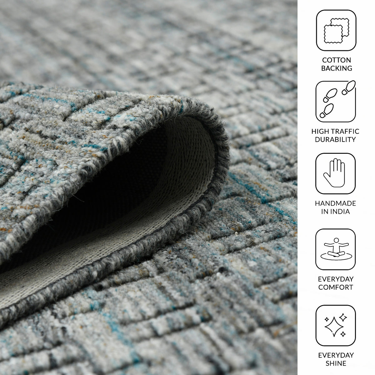 Amer Houston HOU-6 Turq Gray area rug - infographic view