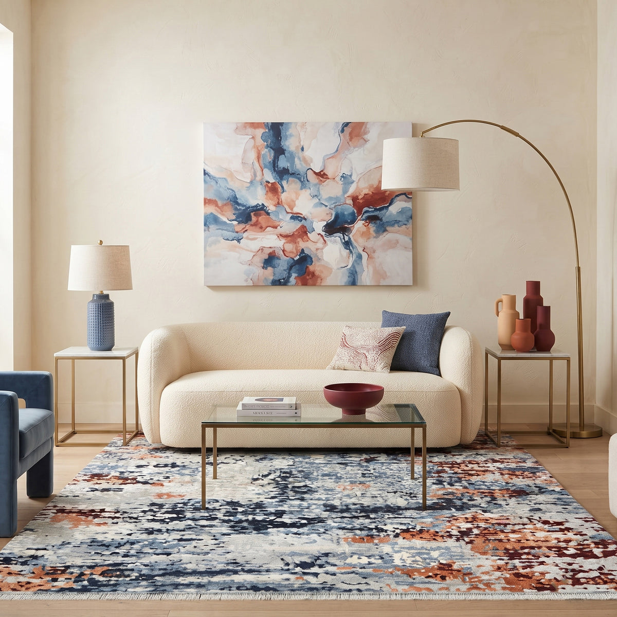 Amer Hermitage HRM-2 Blue area rug - lifestyle view