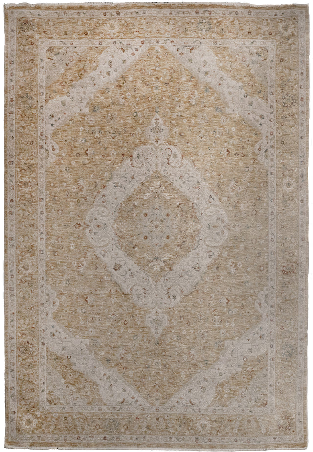 Dynamic Rugs Hudson 1479 Power Loomed Traditional Gold/Cream Rug
