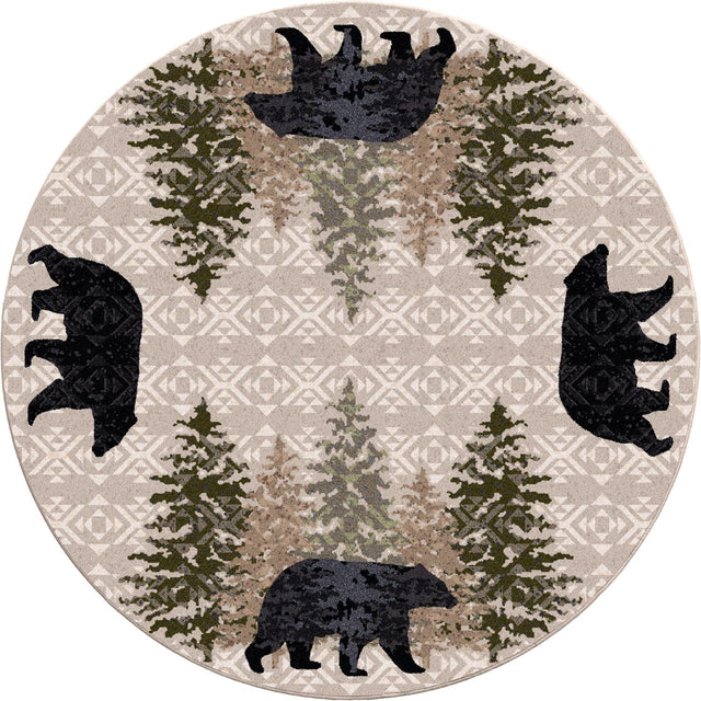 American Dakota High Point Bear Stone Rug