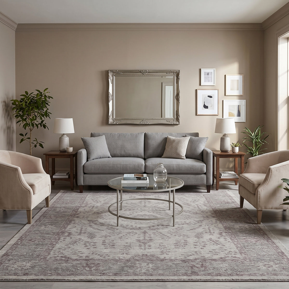 Amer Inara INA-12 Gray area rug - lifestyle view