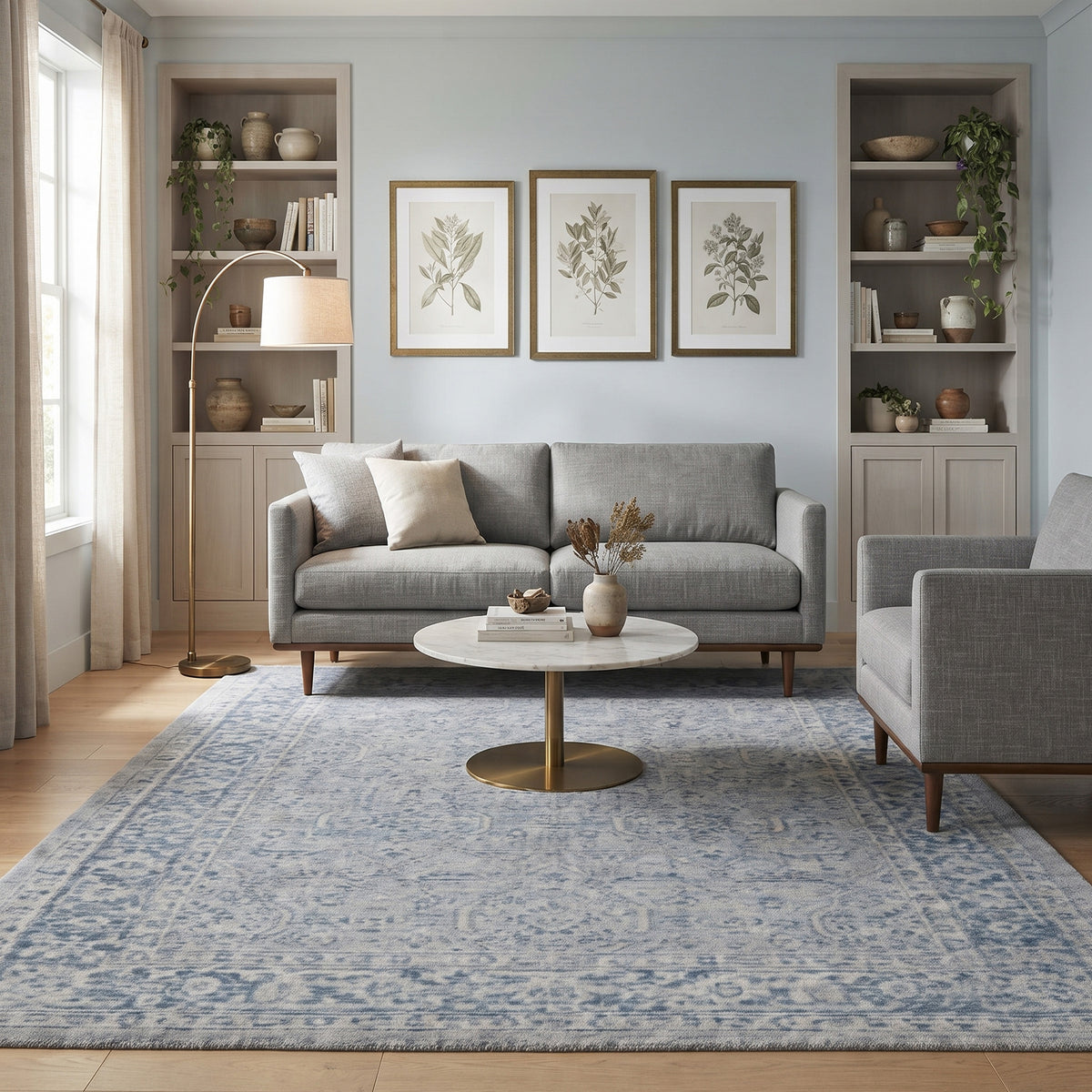 Amer Inara INA-7 Aqua area rug - lifestyle view